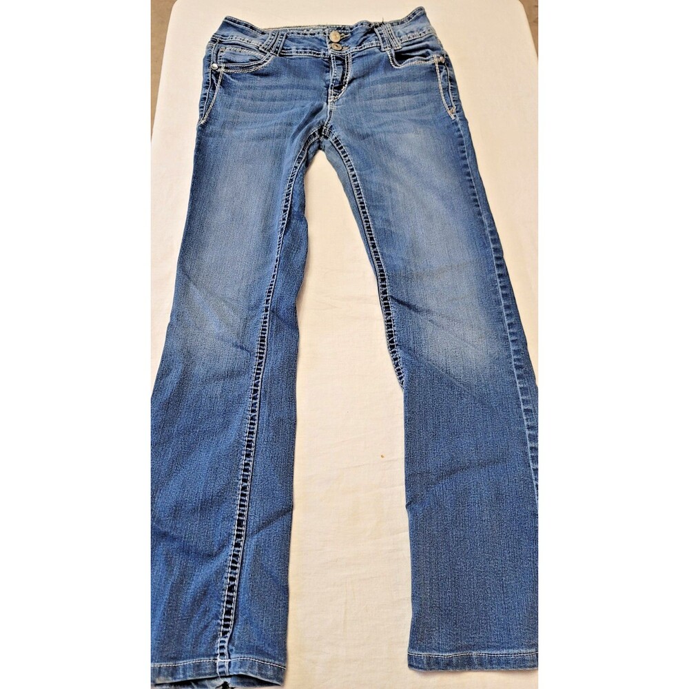 Wallflower Vintage Women Size 7 Zip Up Five Pocket Decorative Bootcut Jeans